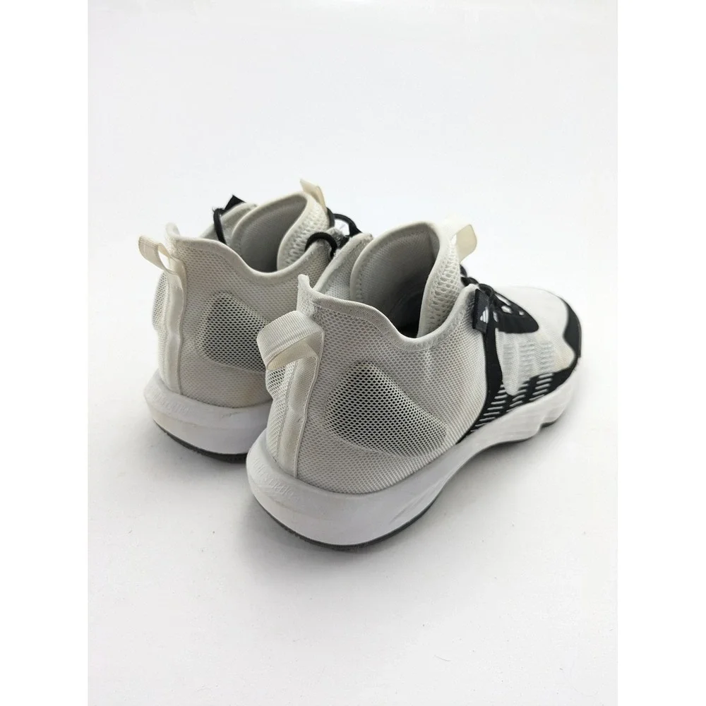 Mens Adidas White Black Mid Top Adizero Basketball Shoes IE9322 Size 14.5